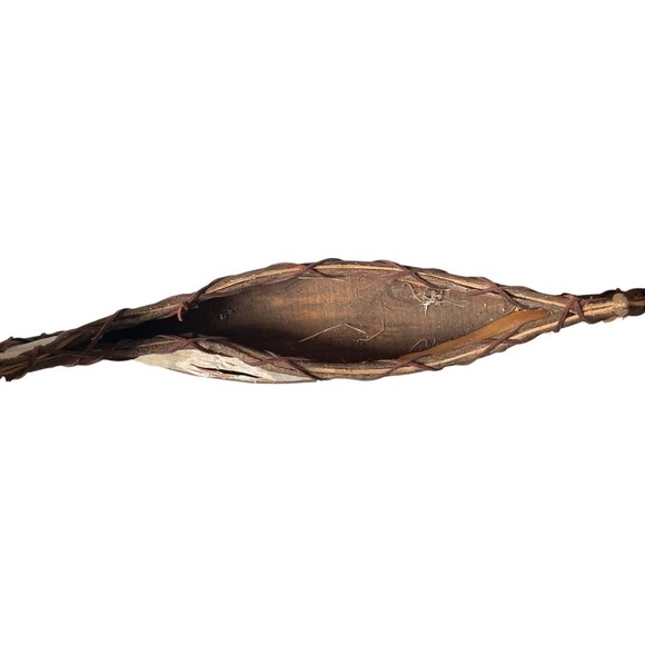 Vtg Canoe Adirondack Style Handmade American White Birch Bark Flat Bottom 19" - Picture 3 of 4